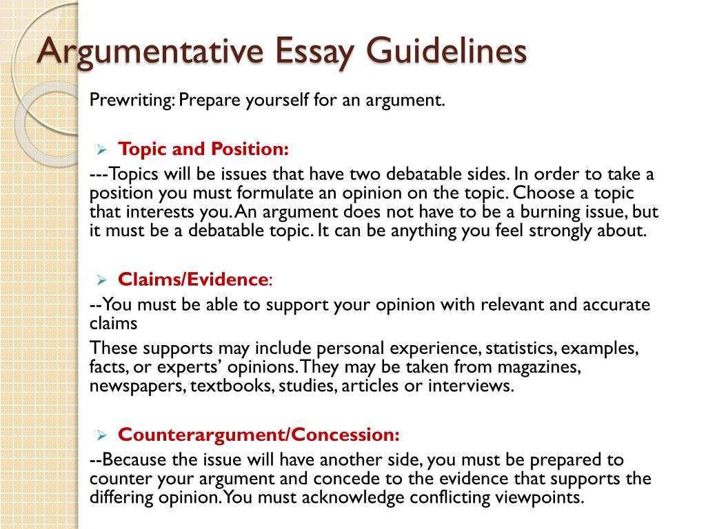 composing an argumentative essay slideshare