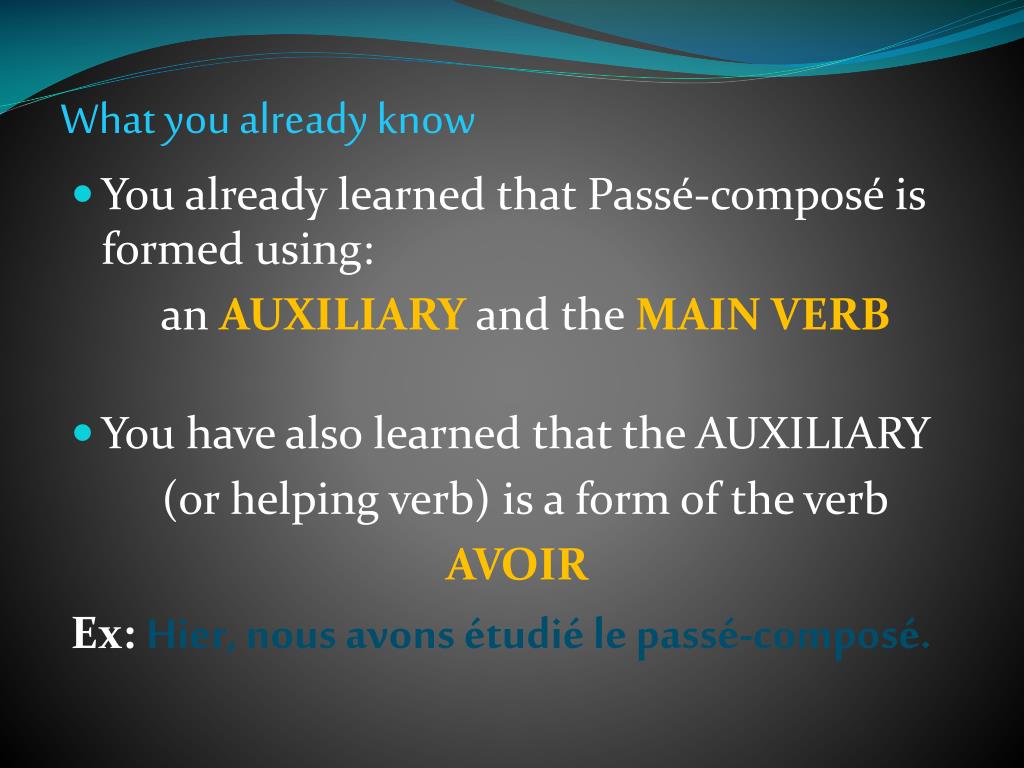 Ppt Le Passé Composé With “ être ” Powerpoint Presentation Free Download Id 2254716