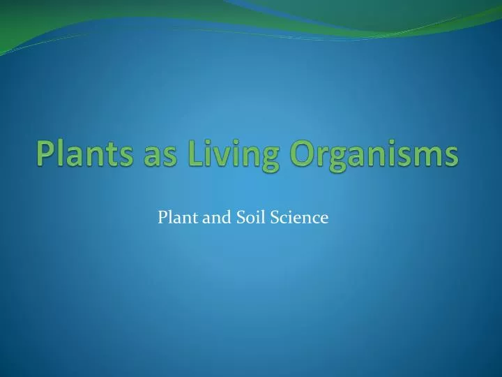 PPT Plants as Living Organisms PowerPoint Presentation