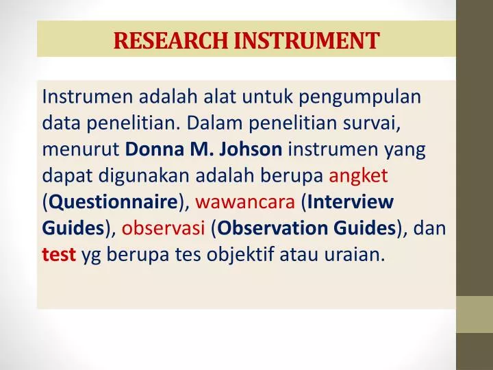 research instruments slideshare