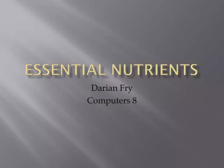 essential nutrients n.