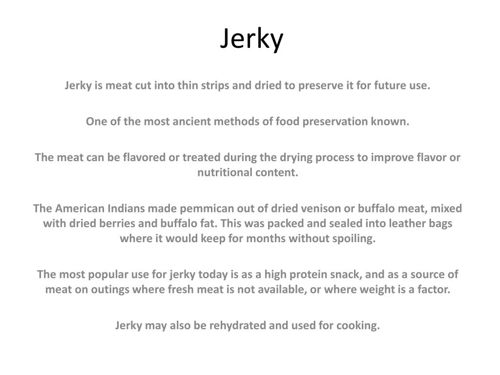 PPT - Jerky PowerPoint Presentation, free download - ID:2257405