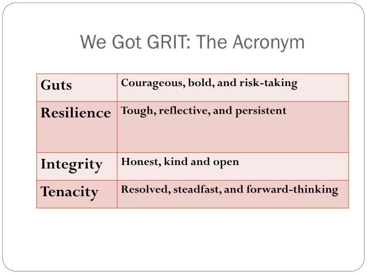 PPT Building GRIT One Program’s Approach PowerPoint Presentation