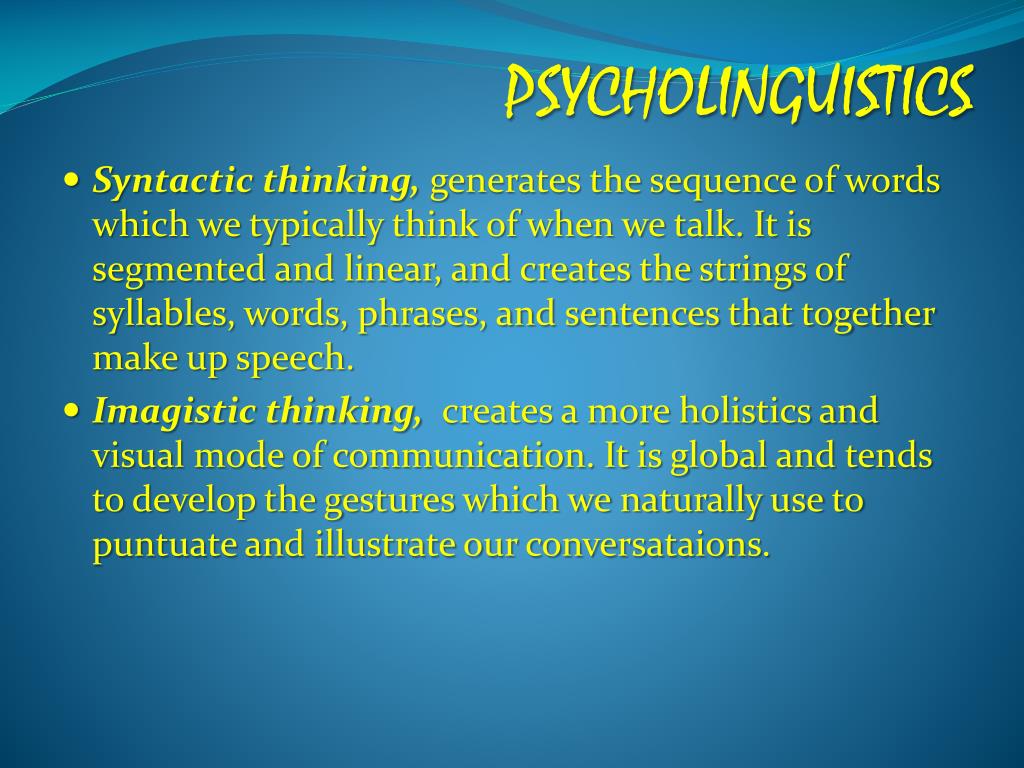 PPT PSYCHOLINGUISTICS PowerPoint Presentation free download