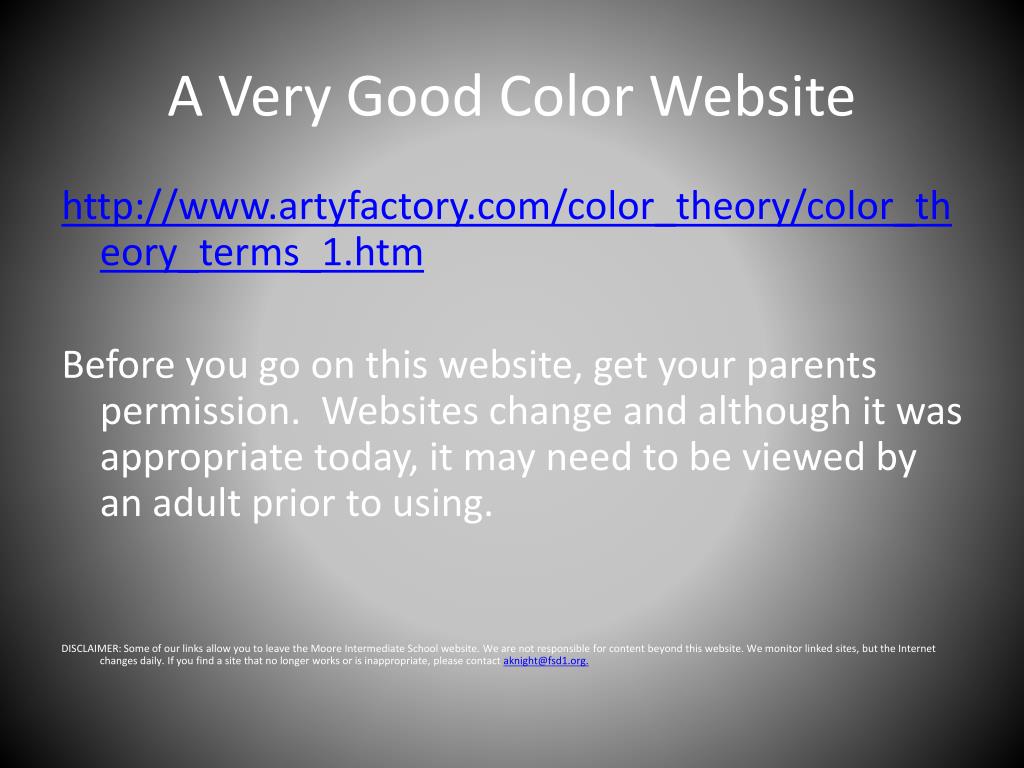 The Colour Wheel (Image with permission from www.artyfactory.com).