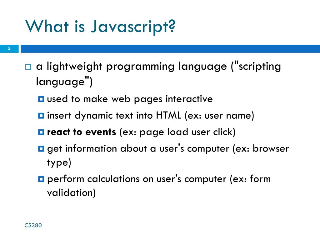 what is javascript presentation