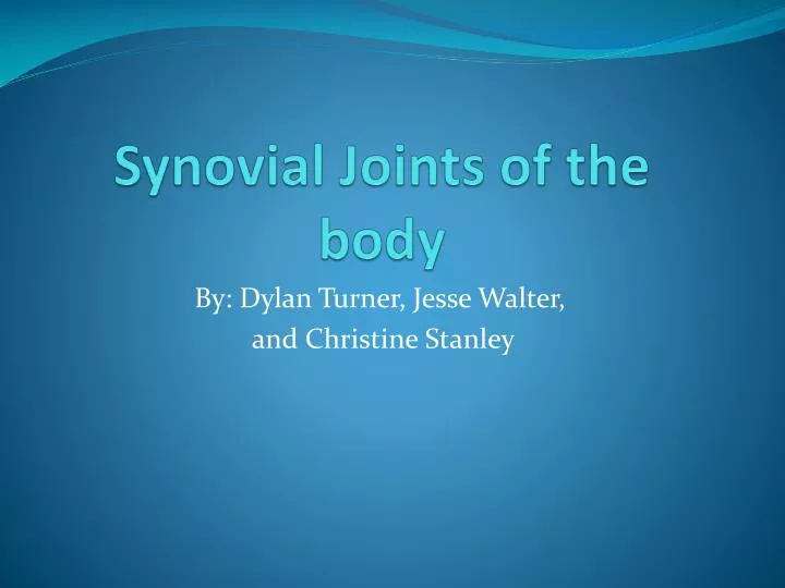 synovial joints of the body n.