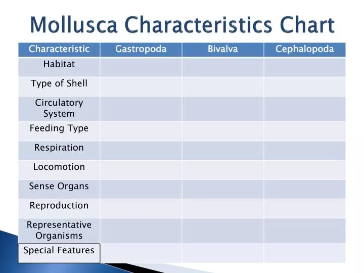 Characteristics Chart