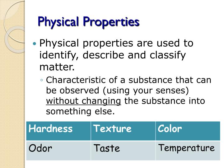 examples of physical properties