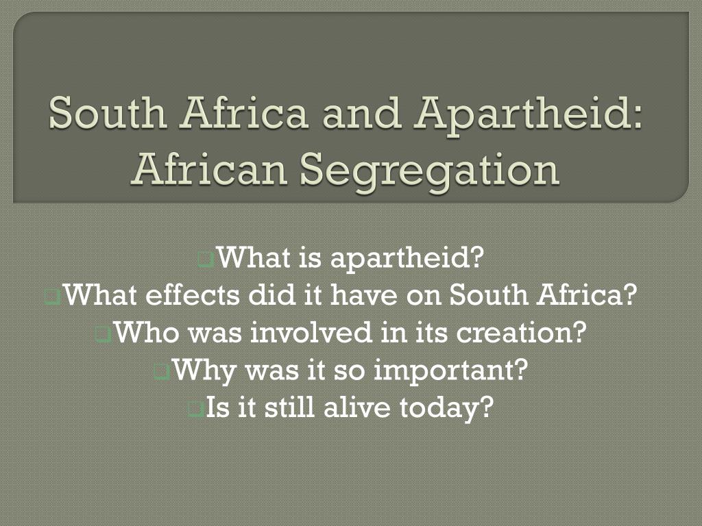 effects of apartheid in south africa