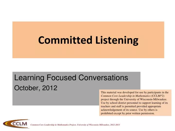 committed listening n.