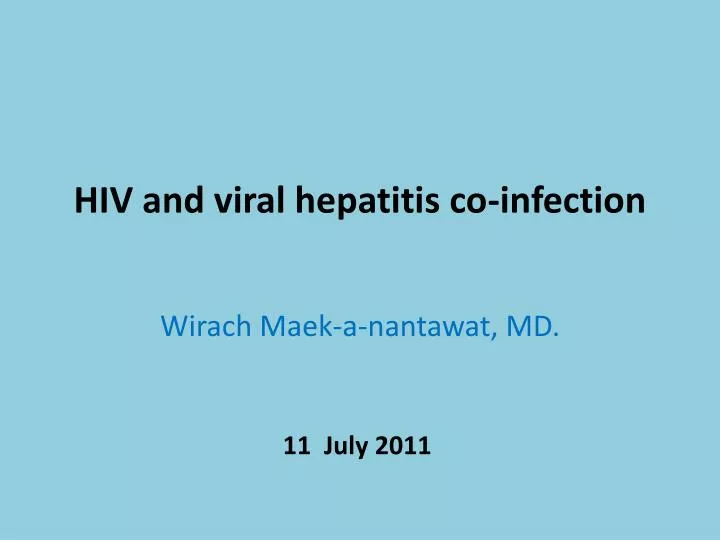 hiv and viral hepatitis co infection n.