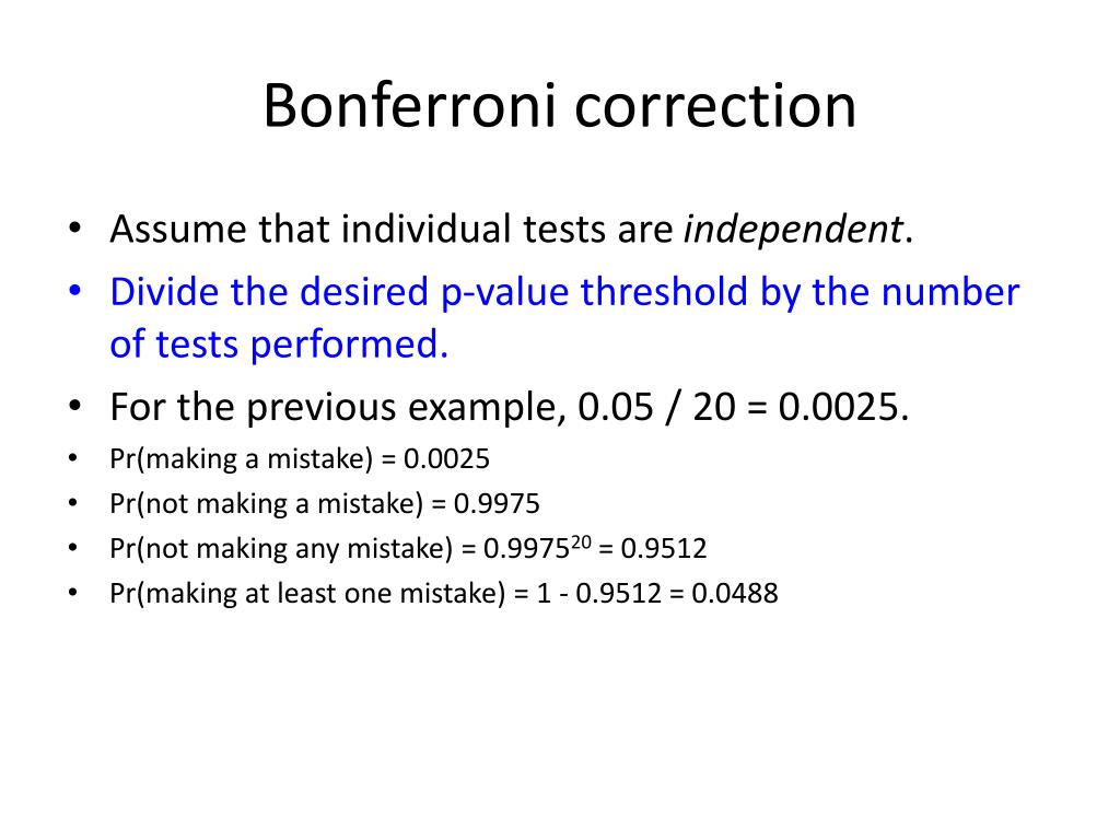 PPT - Multiple testing correction PowerPoint Presentation, free download -  ID:2265332