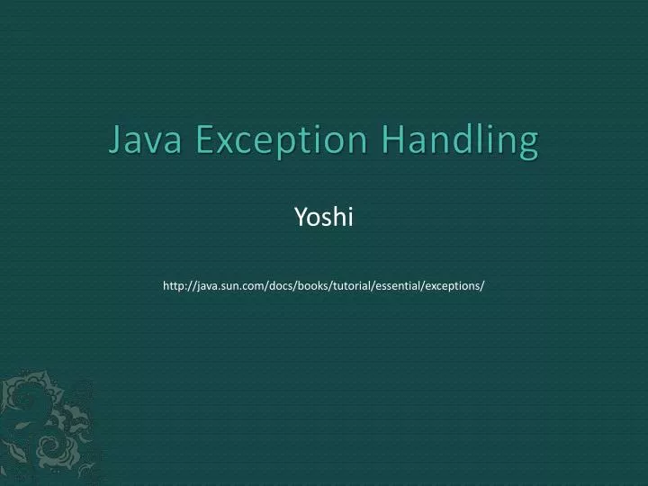 PPT - Java Exception Handling PowerPoint Presentation, free download ...