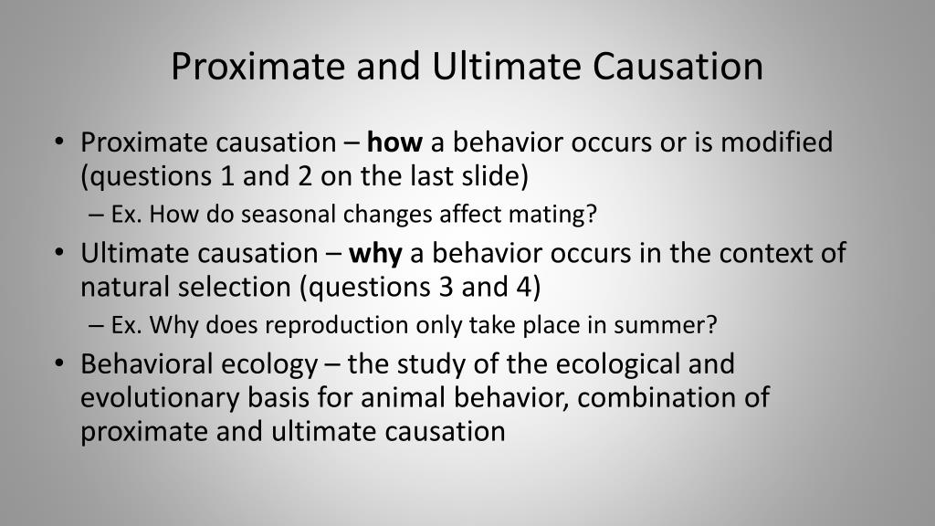 proximate and ultimate causation difference
