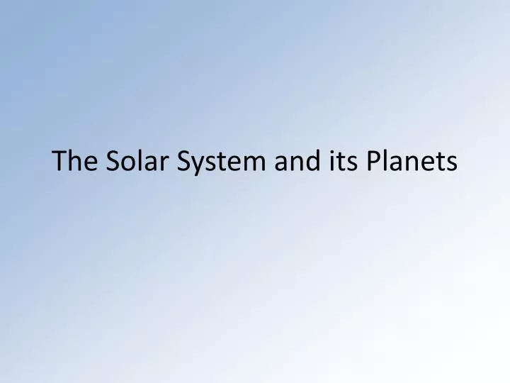 the solar system and its planets n.