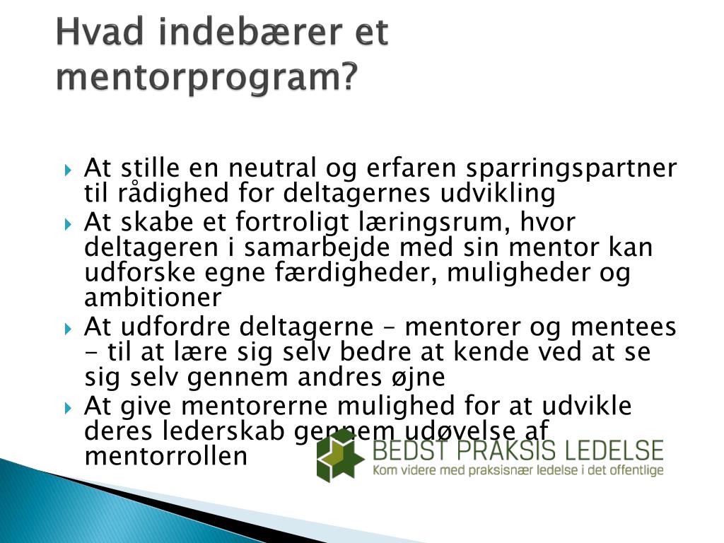 PPT - Oplæg - Mentorskab PowerPoint Presentation, free download - ID:2268611