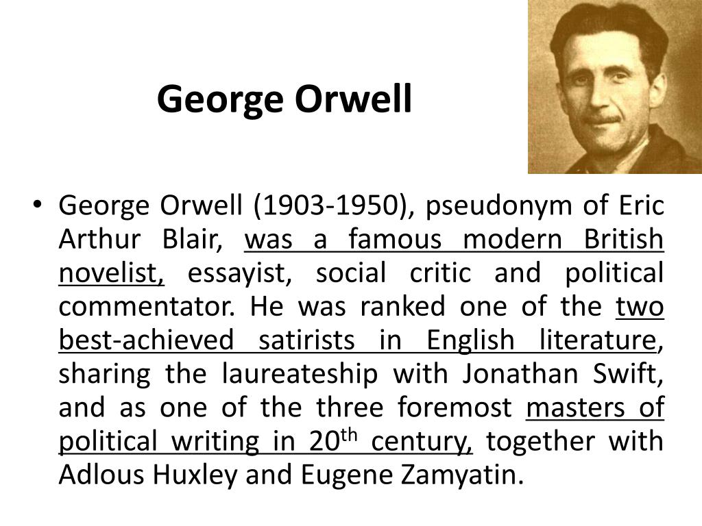 PPT - George Orwell PowerPoint Presentation, free download - ID:2269713