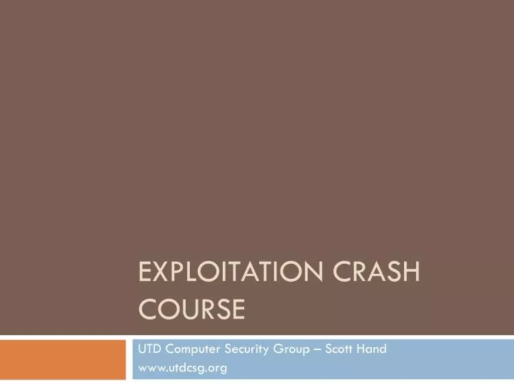 exploitation crash course n.