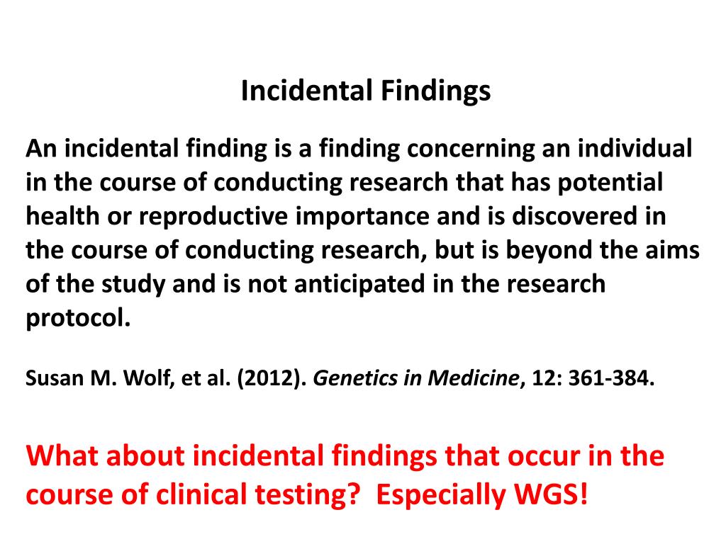 incidental findings in genetic research