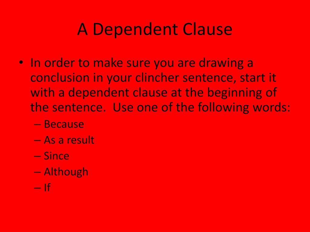 what is a clincher sentence with examples