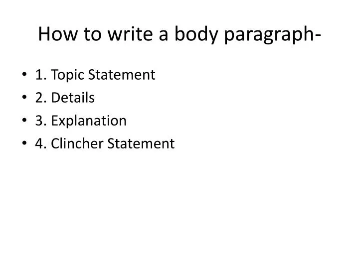 oral presentation body paragraph