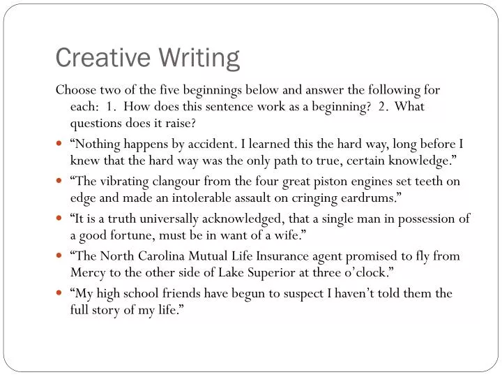 do you write creative writing