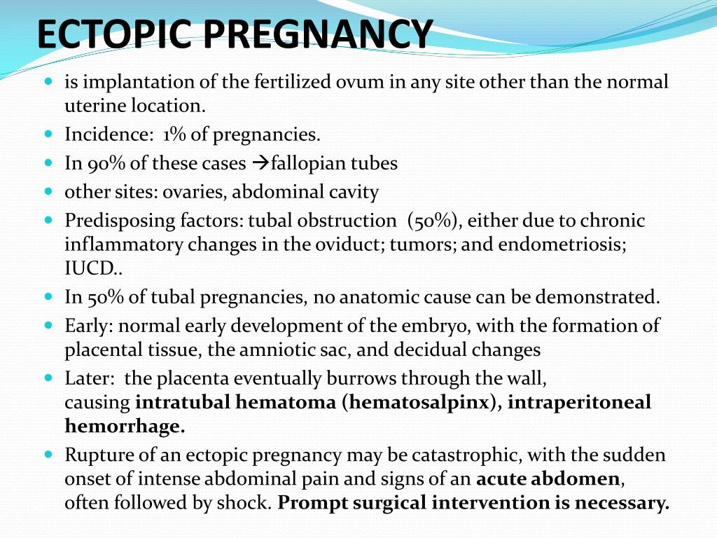 presentation of ectopic pregnancy