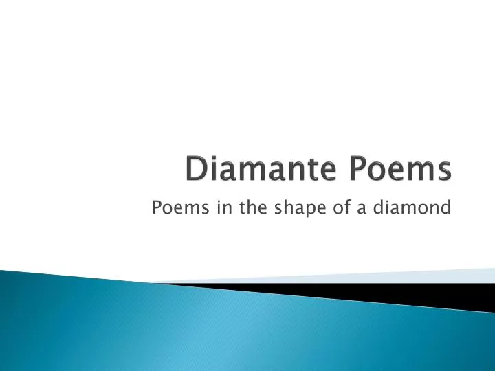 ppt diamante poems powerpoint presentation id 2272933 diamante poems