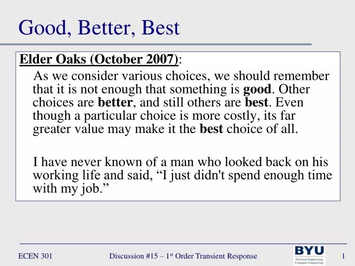 PPT - Good, Better, Best PowerPoint Presentation, free download - ID ...
