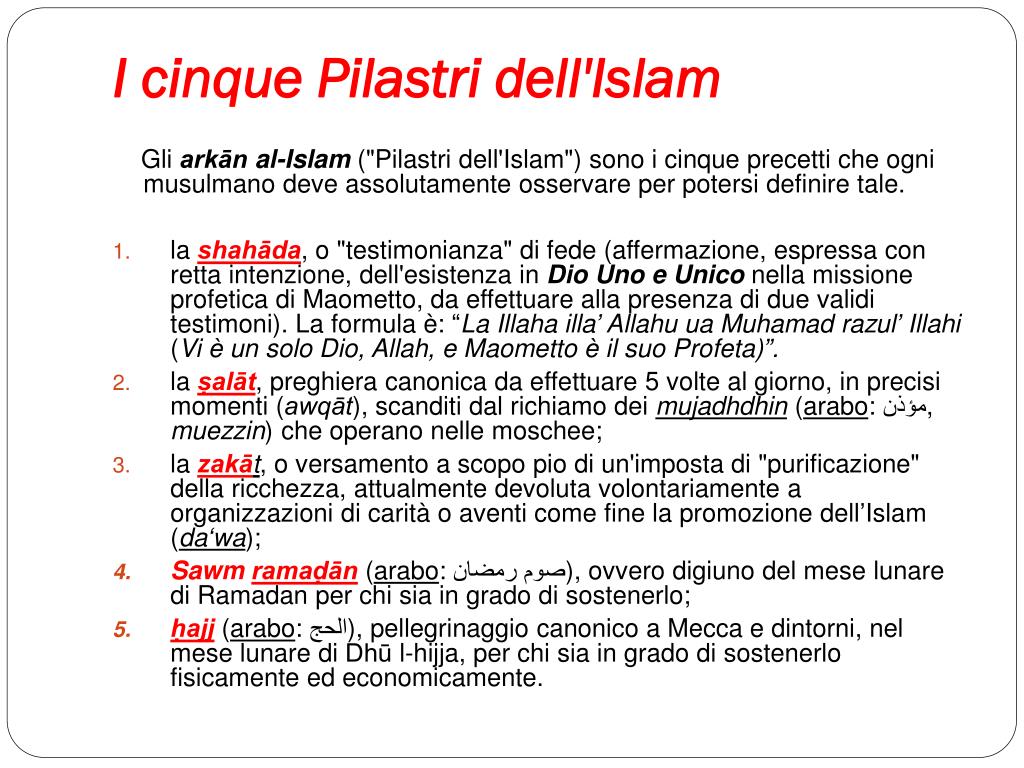 Quali Sono I Cinque Pilastri Della Religione Islamica PPT - Islam PowerPoint Presentation, free download - ID:2273137