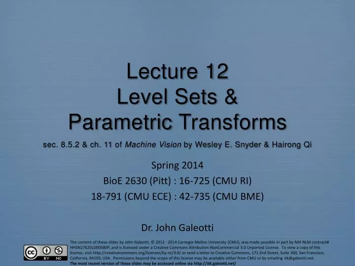 PPT Spring 2014 BioE 2630 Pitt 16 725 CMU RI 18 791 CMU ECE 