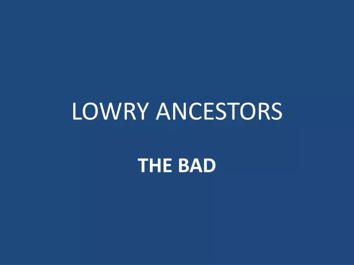 lowry ancestors n.