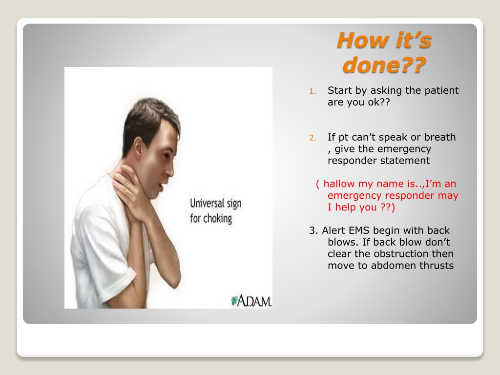 PPT - Conscious/unconscious choking adult PowerPoint Presentation, free ...
