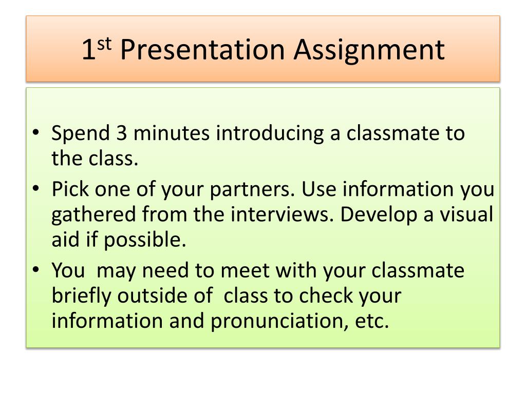 what is presentation assignment