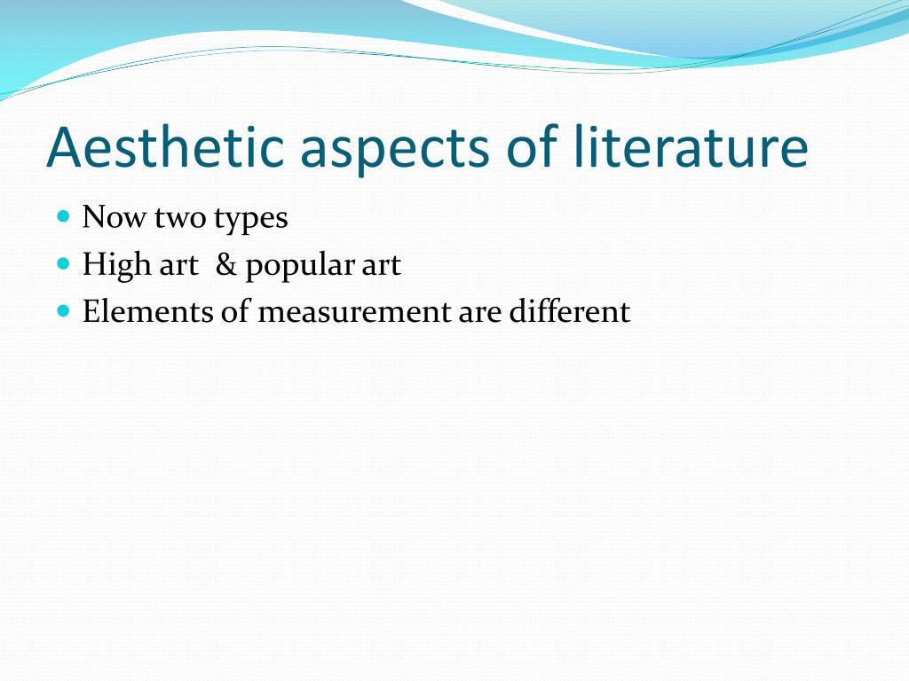 What Are Aesthetic Features In Literature