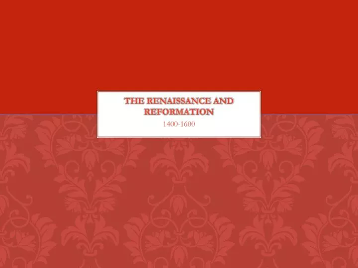 the renaissance and reformation n.