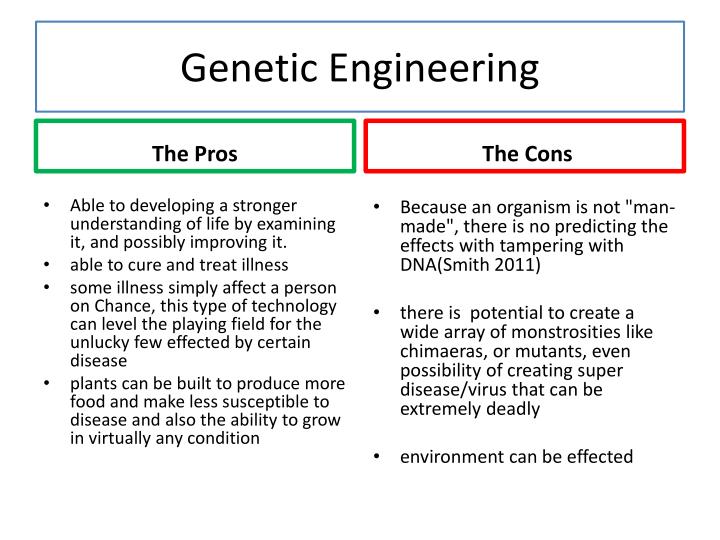The Pros And Cons Of Genetic Engineering