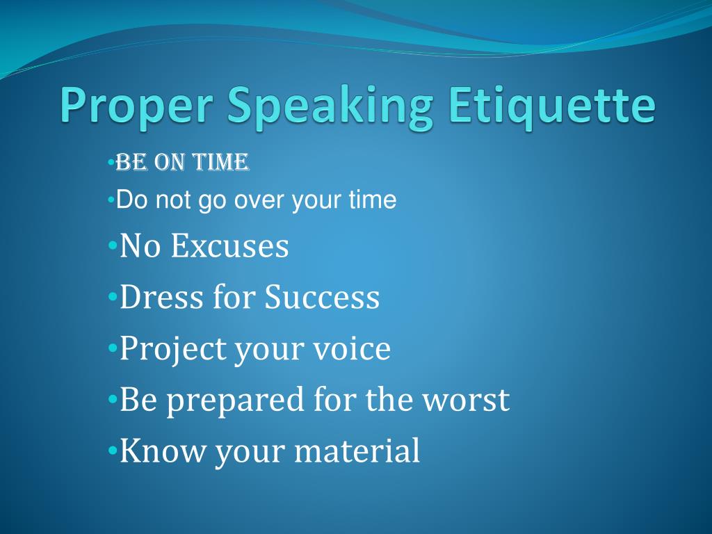 definition of speech etiquette