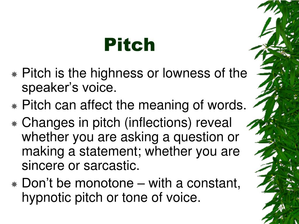 speech pitch meaning