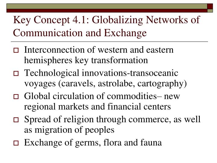 Key Concepts 4 1 Globalizing Networks For
