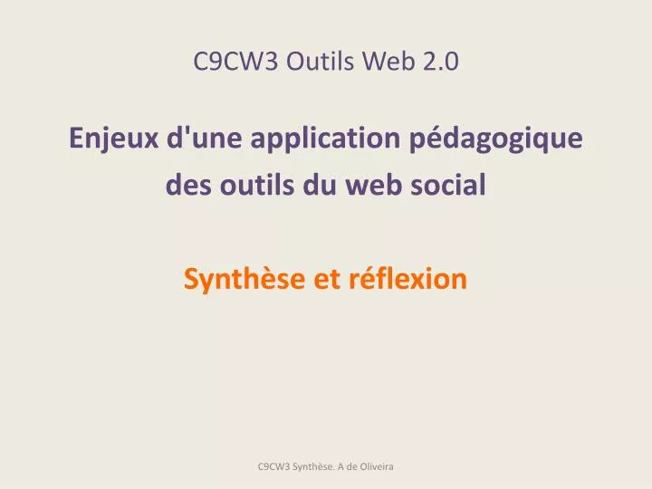 c9cw3 outils web 2 0 n.