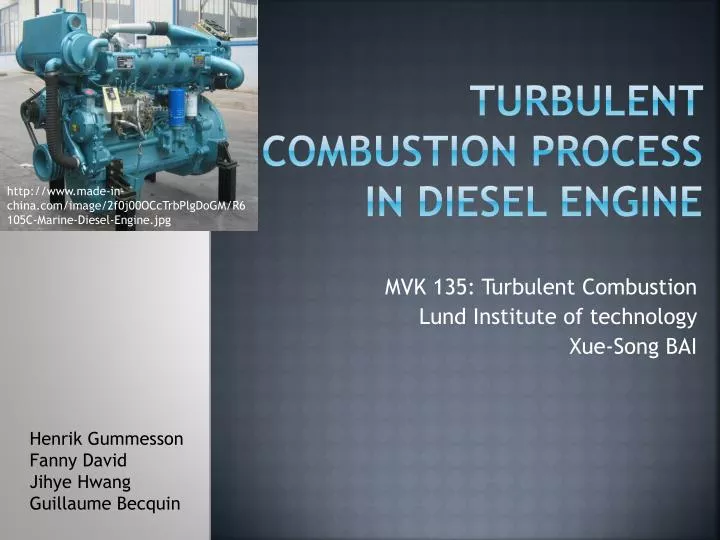 Ppt - Turbulent Combustion Process In Diesel Engine Powerpoint 