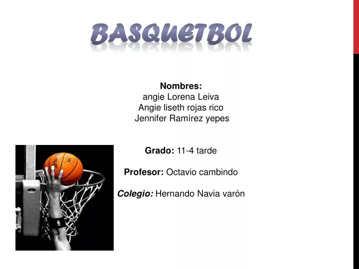 PPT - Basquetbol PowerPoint Presentation, free download - ID:2283831