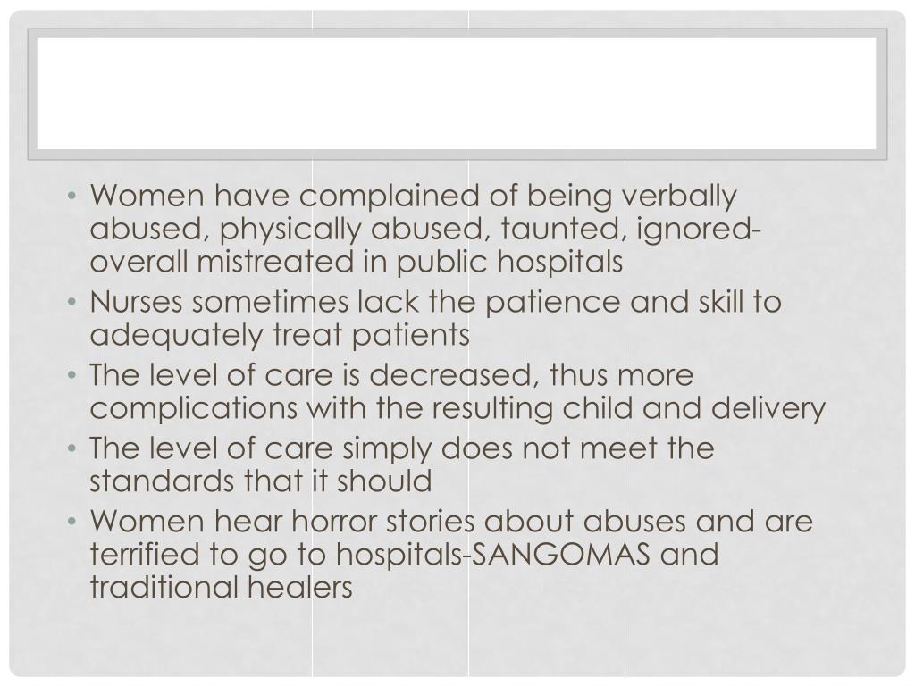 PPT - Health care in south africa : FOCUSING ON WOMEN AND CHILDREN ...