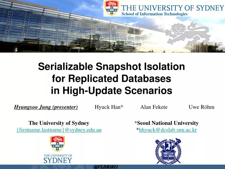 PPT Serializable Snapshot Isolation for Replicated Databases in High