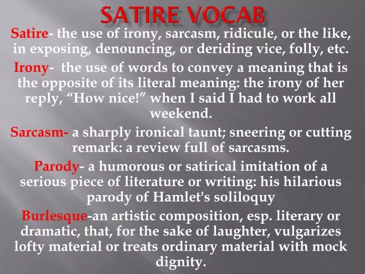 PPT Satire Vocab PowerPoint Presentation, free download ID2284501