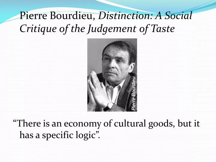 a social critique of the judgement of taste summary