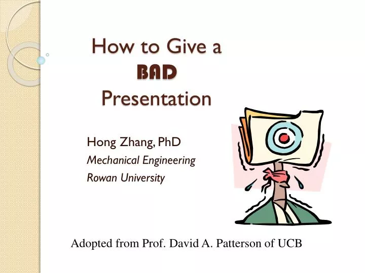 how to give a bad presentation n.