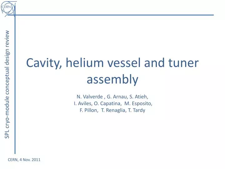 cavity helium vessel and tuner assembly n.
